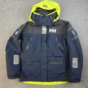 Helly Hansen Skagen Offshore Navy Jacket Womens M Hooded Reflective Sailing